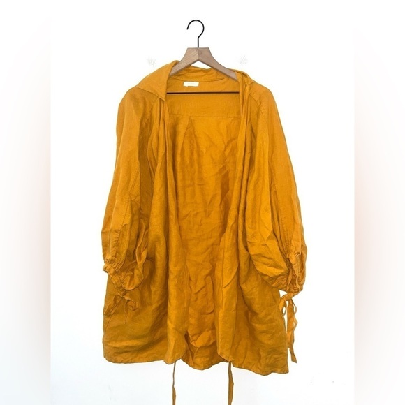 POSSE 100% Linen Golden Yellow One Size Coverup - Picture 1 of 7